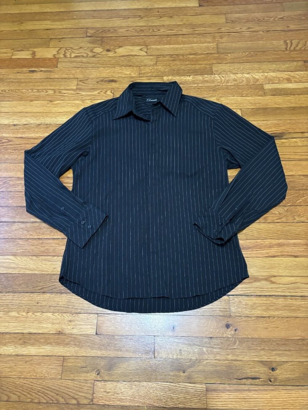 7 Diamonds Men’s Button Down Shirt Size 3XL Black White Striped 4 Way Stretch